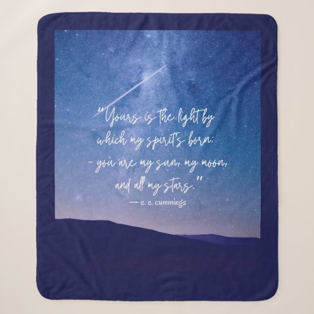 Romantic Stars Cummings Quote Sherpa Blanket (Front)