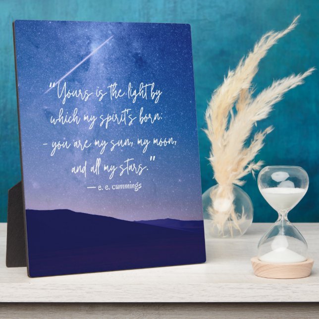 Romantic Stars Cummings Quote Tabletop  Plaque (Side)