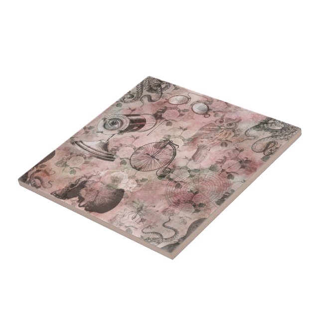 Romantic Steampunk | Antique Vintage Ephemera Tile (Side)