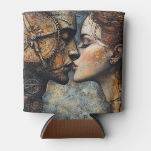 Romantic Steampunk Kiss Can Cooler