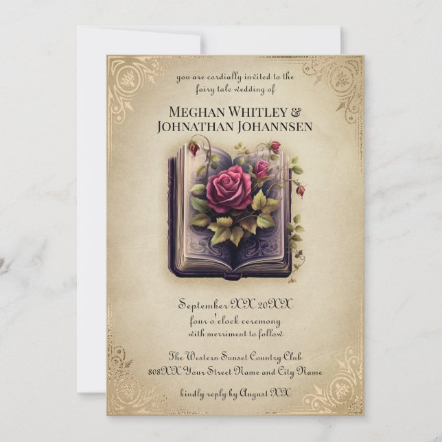 Romantic Storybook Fairy Tale Wedding Invitation (Front)