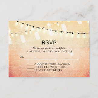 Romantic String Lights RSVP Cards