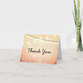 Romantic String of Lights Thank You Note Card