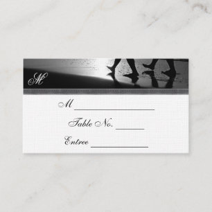 Romantic Stroll Monogram Silver Wedding Place Card