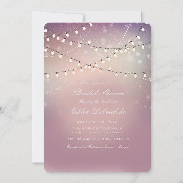 Romantic Strung Lights Bridal Shower Invitation (Front)