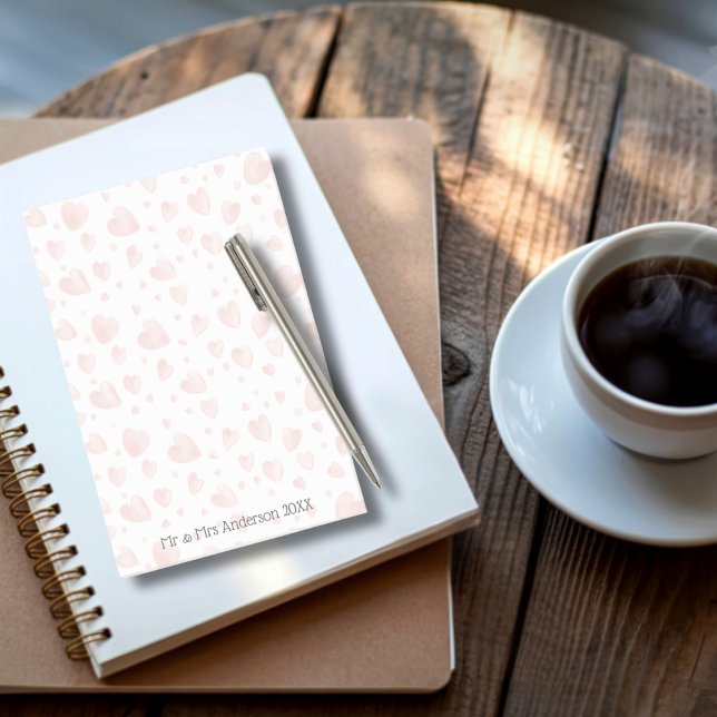 Romantic Stylish Heart Custom Names & Year Post-it Notes (Creator Uploaded)