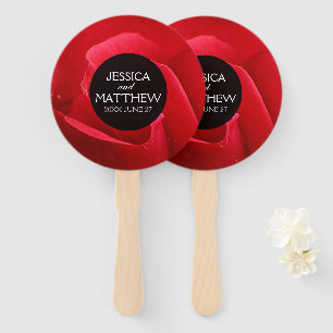 Romantic Stylish Red Rose Floral Wedding Hand Fan