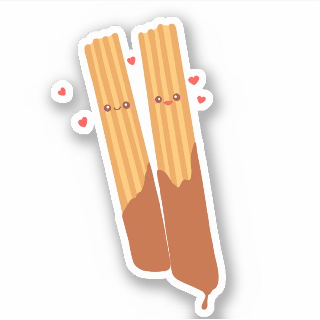 Romantic Sugary Spanish Churros  With Chocolate (Front)