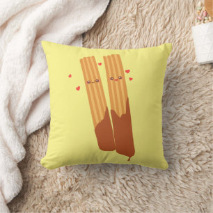 Romantic Sugary Spanish Churros  With Chocolate Cushion