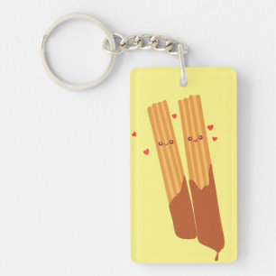 Romantic Sugary Spanish Churros With Chocolate Key Ring