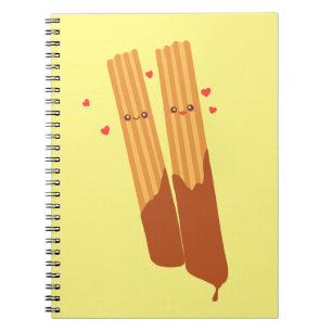 Romantic Sugary Spanish Churros  With Chocolate Notebook