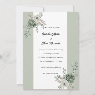 Romantic summer estate ceremony wedding invitation