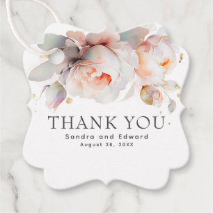 Romantic Summer Garden Flowers Botanical Thank You Favour Tags