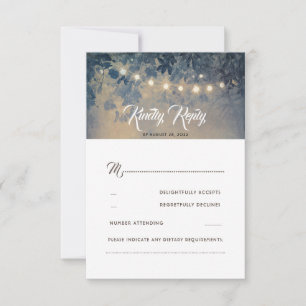 Romantic Summer Night Rustic Wedding RSVP Card