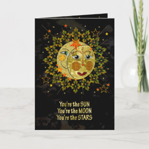 Romantic, SUN, MOON, STARS, Abstract Card