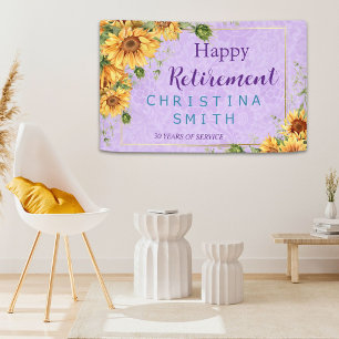 Romantic Sunflower Watercolor Retirement Party Banner