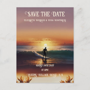 Romantic Sunset Beach Scene with Tropical Elegance Postcard