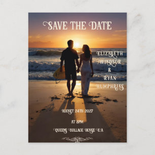 Romantic Sunset Beach Scene with Tropical Elegance Postcard