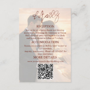 Romantic Sunset Beach Vows Wedding Photo Enclosure Card