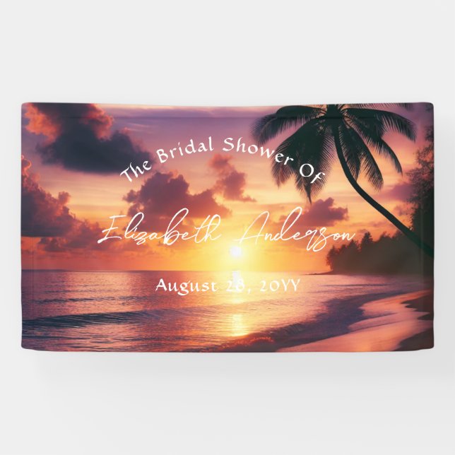 Romantic Sunset Beach Wedding Banner (Horizontal)