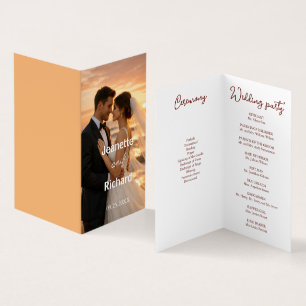 Romantic Sunset Beach Wedding Vows Program