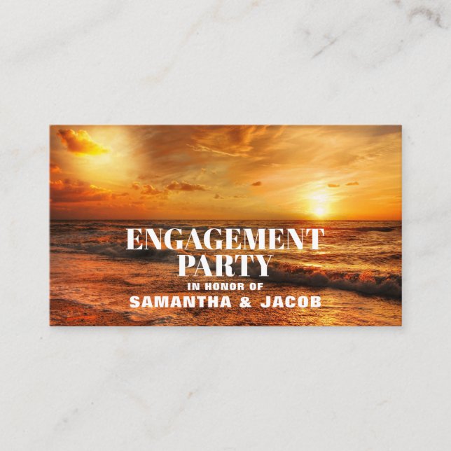 Romantic Sunset, Engagement Party Invitation (Front)
