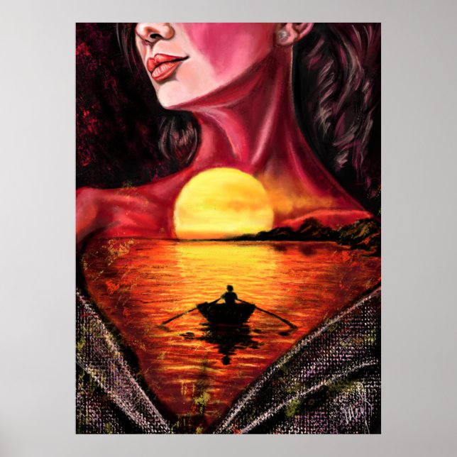 Romantic Sunset Lady Poster (Front)