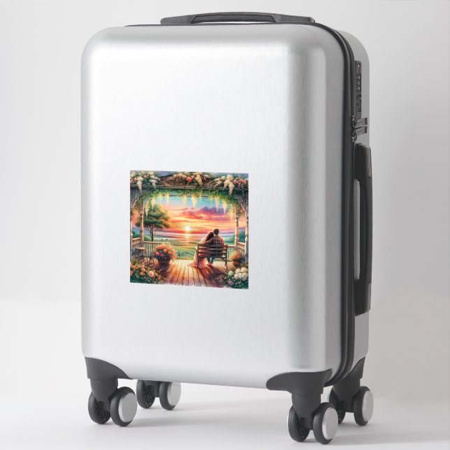 Romantic Sunset Porch View Illustration (Suitcase)