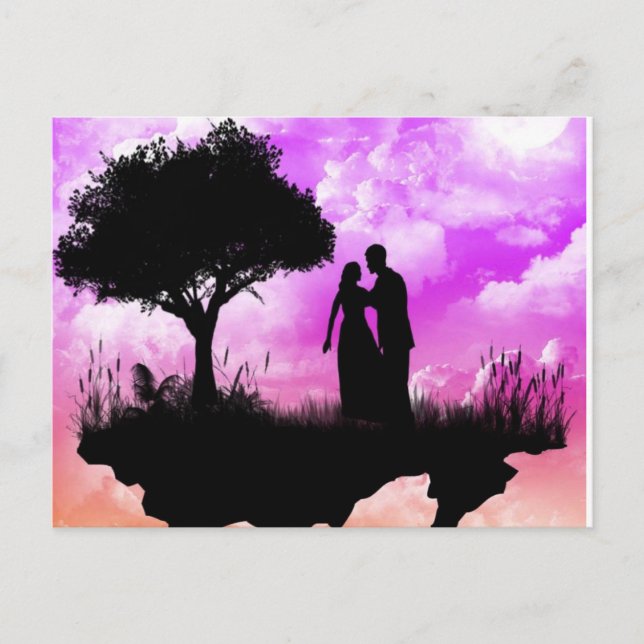 Romantic Sunset Postcard (Front)