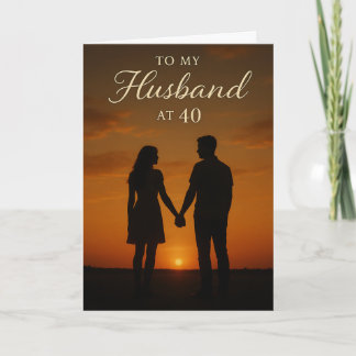Romantic Sunset Silhouette 40th Birthday Card