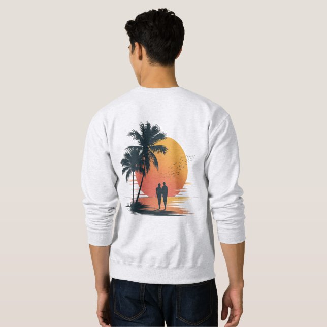 Romantic Sunset Stroll Sweatshirt (Back Full)