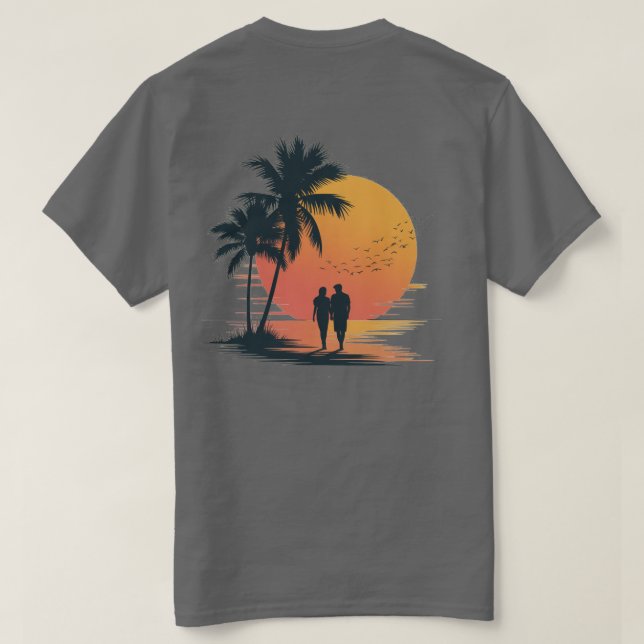 Romantic Sunset Stroll T-Shirt (Design Back)