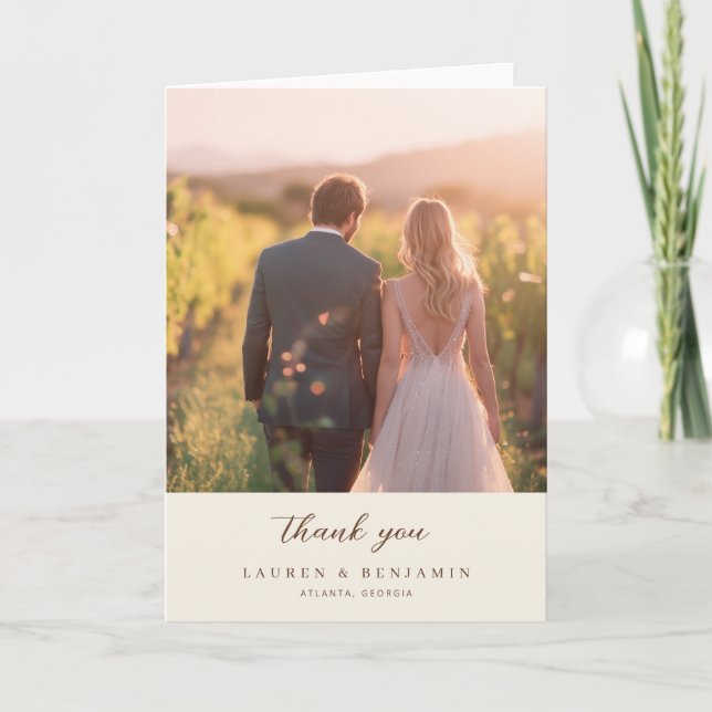 Romantic Sunset Wedding Thank You Card (Front)