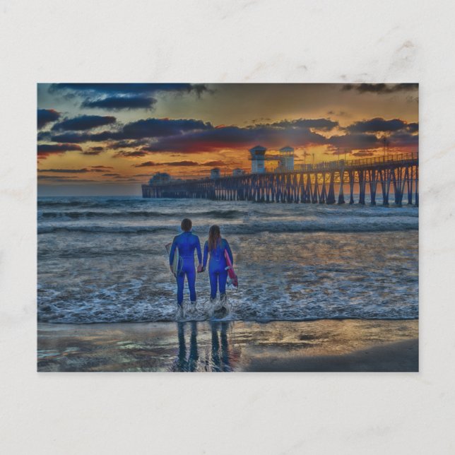 Romantic Surfers Postcard (Front)