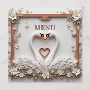 🤍 Romantic Swan Couple Floral Wedding Theme 🤍 Menu
