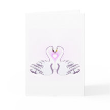 Romantic Swan Heart Love Elegant Greeting Card