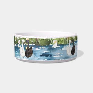 Romantic Swans Blue Lake   Bowl