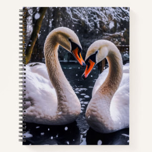 Romantic Swans in a Winter Wonderland Notebook