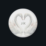 Romantic Swans Wedding Couple Monogram Magnet<br><div class="desc">Swans adorn this wedding couple monogram magnet offering a romantic aesthetic. Great for special occasions. Just add the couple's monograms. Use the template to personalise. Also makes great party favours.</div>