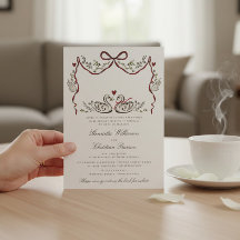Romantic Swans with Hearts Woodland Wedding Card