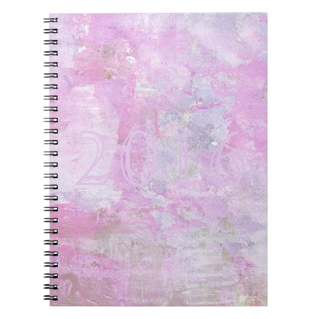 Romantic Sweet Happy New Year 2016 Soft Pink Spiral Notebook (Front)