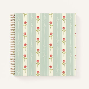 Romantic sweet Shabby chic cute botanical blue art Notebook