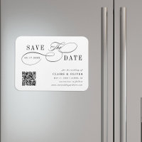 Romantic Swirly Calligraphy QR Code Save the Date