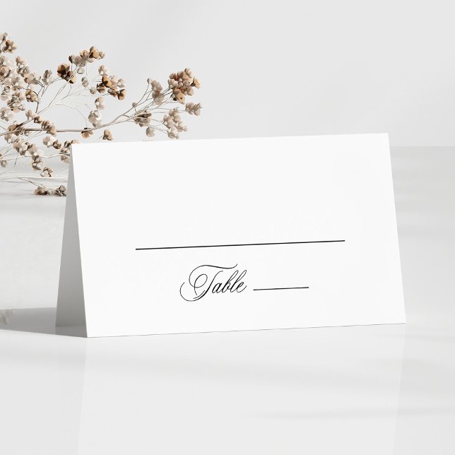 Romantic Swirly Calligraphy Wedding  Place Card (Creator Uploaded)