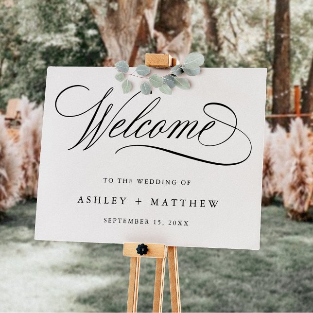 Romantic Swirly Calligraphy Wedding Welcome Sign (Creator Uploaded)