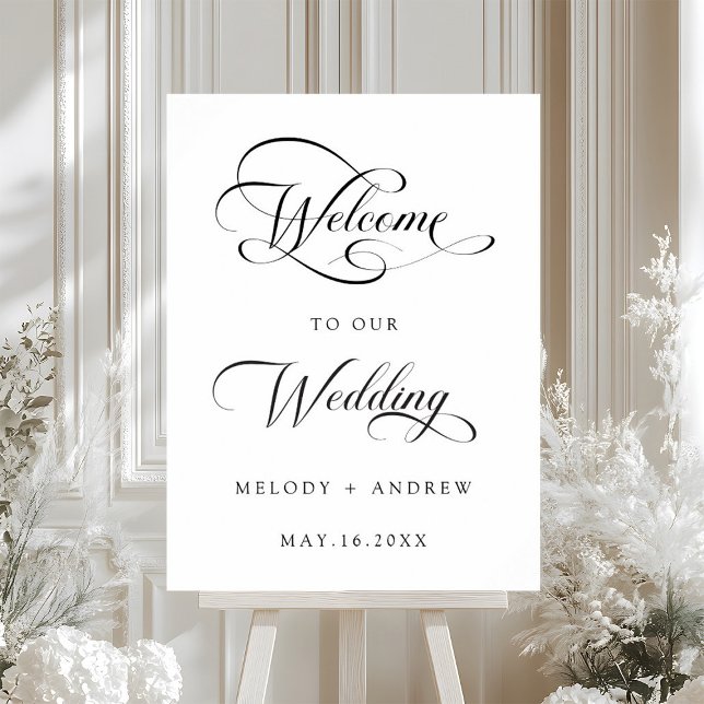Romantic Swirly Script Wedding Welcome Sign (Creator Uploaded)