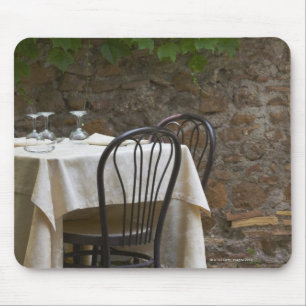 romantic table for two mouse pad
