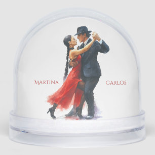 Romantic Tango Dance Couple Personalised Gift Snowglobe