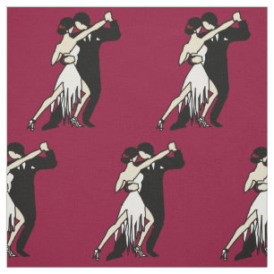 Romantic Tango Dancers Fabric