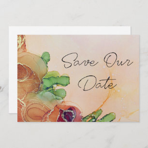 Romantic Terracotta Floral Wedding Save The Date